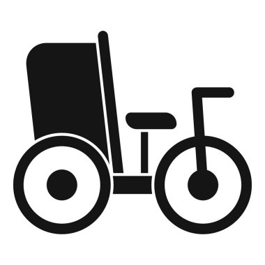 Geleneksel bir Asyalı triportörün silueti. Çevre dostu bir ulaşım aracı olarak rolünü vurguluyor.