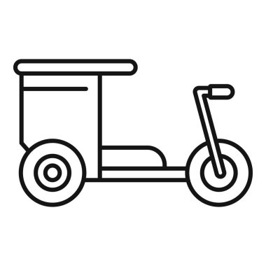 Basit bir motosiklet taksisi çizimi. Güneydoğu Asya 'da yaygın bir ulaşım şekli.