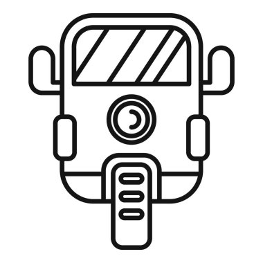 Hindistan 'da toplu taşıma için kullanılan üç tekerlekli bir motorlu aracın çizgi resim simgesi