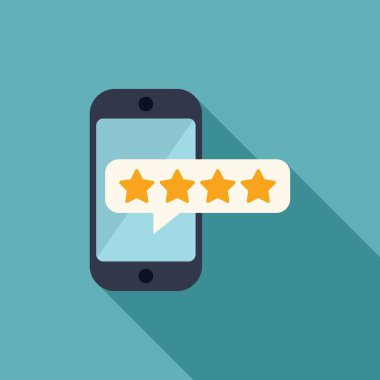 Akıllı telefon uyarı baloncuğu ile beş yıldız geri bildirim derecesi alıyor