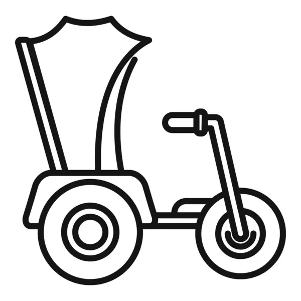 stock vector Line art icon of a modern velomobile, showcasing a sustainable and eco friendly mode of transportation for urban environments