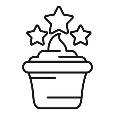 Lezzetli bir dondurmanın beş yıldızlı taslak simgesi