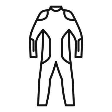 Koruma amaçlı bir dalış giysisinin çizgi çizimi, sualtı keşfi için güvenlik ve hareket özgürlüğü sağlıyor