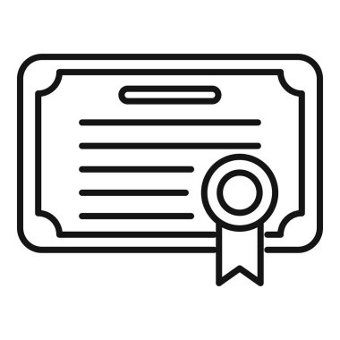 Mezuniyeti kutlamak için kırmızı kurdeleli bir sertifika çizimi.