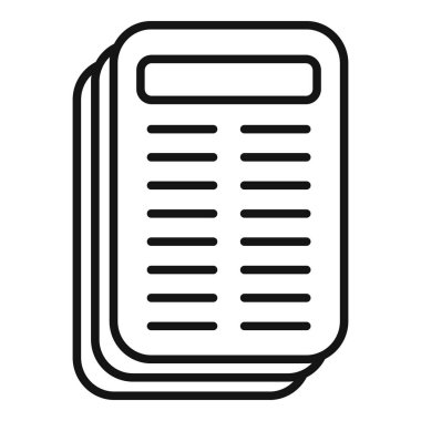 Bürokrasiyi ve evrak işlerini temsil eden satırları olan bir yığın kağıt formunun basit simgesi