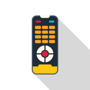 Modern uzaktan kumanda sağlam bir arkaplan üzerinde uzun bir gölgeyle yatar