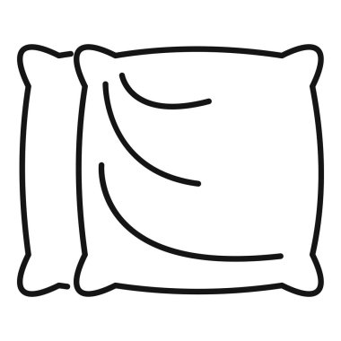 Yumuşak yastığın basit çizimi, dinlenme ve uyku kavramlarını temsil etmek için mükemmel.