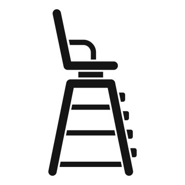 Hakem sandalyesinin siyah silueti, maçlarda ve maçlarda sporda kullanılıyor.