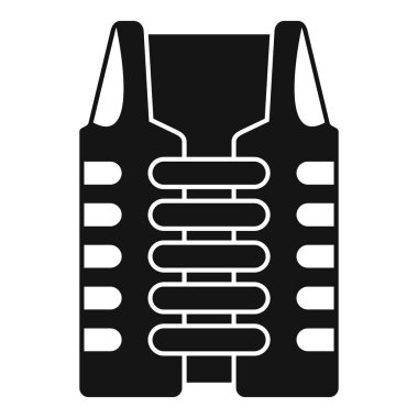 Sudaki güvenlik için şişirilebilir can yeleğinin siyah simgesi