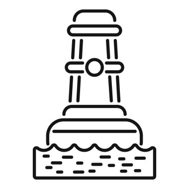 Su yüzeyi simgesi üzerinde duran petrol platformu, ana hat biçimi