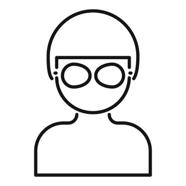 Yüzücü mayo ve gözlük takıp yarışmaya hazırlanıyor.