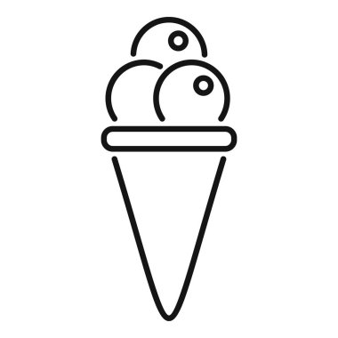 Dondurma külahının basit siyah beyaz çizgisi çizimi