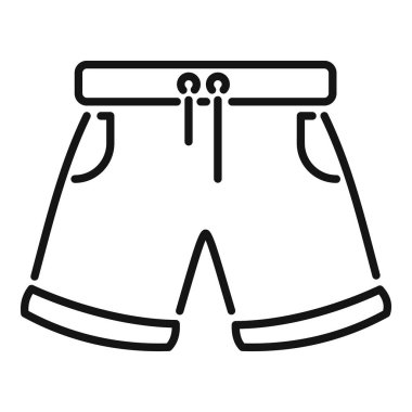 Bir şortu temsil eden basit siyah taslak simgesi, giyim mağazaları ve web siteleri için ideal