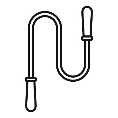 Spor yapmak için atlama ipinin basit çizgi resim simgesi