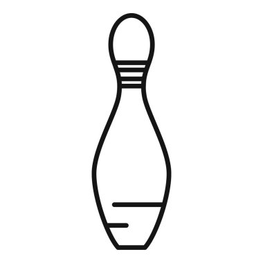 Bowling piminin basit siyah beyaz çizgisi, oyuna hazır.
