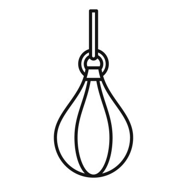 Boks eğitimi için asılan kum torbası minimalist ana hatları simgesi