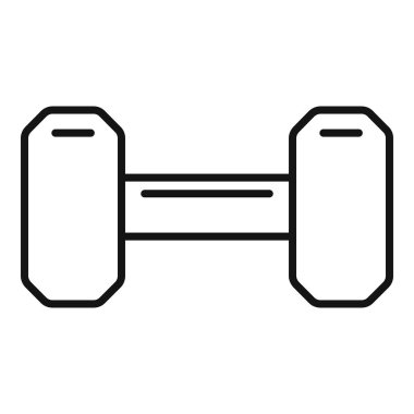 Bir dambılın basit çizgi sanat simgesi, kuvvet eğitimi ve uygunluk kavramları iletiliyor