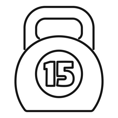 On beş kiloluk bir kettlebell 'in çizgi çizimi ağırlık antrenmanı için mükemmel.