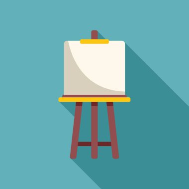 Tahta sehpa boş bir tuval ile ayakta duruyor, bir sanatçının bir başyapıt yaratması için hazır.