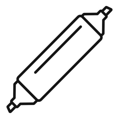 Önemli bilgileri vurgulamak için çift uçlu işaret kaleminin siyah ana hatlı simgesi