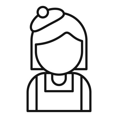 Bere takan bir kadın hemşirenin çizgili sanat simgesi.