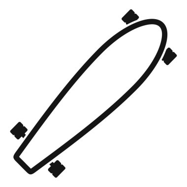 Ekstrem sporların heyecanını ve enerjisini temsil eden bir kaykayın simgesi.