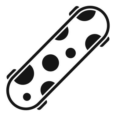 Siyah benekli bir kaykayın siyah beyaz çizimi