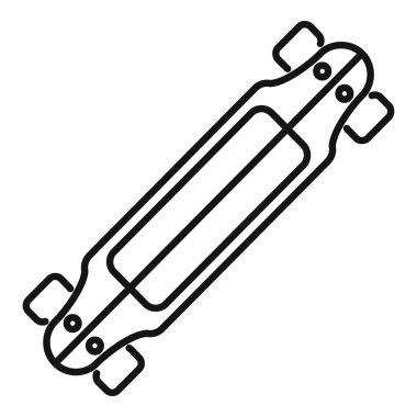 Alt ve tekerlekleri gösteren bir uzun tahta destenin çizgi çizimi