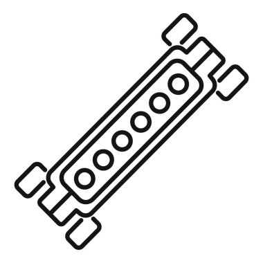 Elektrikli motor ve pil paketini vurgulayan bir kaykayın çizgi çizimi