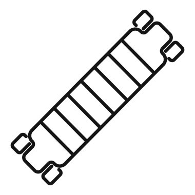 Çizgili, arka planda izole, basit modern tasarım içeren uzun tahta kaykay