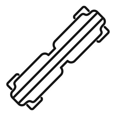 Elektrikli uzun tahta kaykay simgesi, taslak tarzı, modern şehir taşıma konsepti