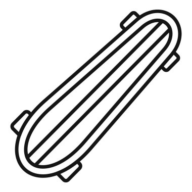 Tekerlek minimalist çizgi çizgili kaykay ekstrem spor simgesi