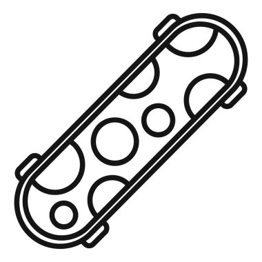 Siyah-beyaz çizgili daire şeklinde bir kaykay sanatı. Paten, eğlence ve spor projeleri için ideal.