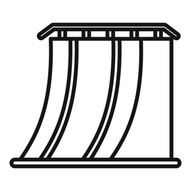 Bir oyun alanı slaytını temsil eden basit satır simgesi, çocukluk ve açık hava aktiviteleriyle ilgili tasarımlar için mükemmel