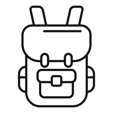 Kamp yapmayı ve doğa aktivitelerini temsil eden sırt çantası ikonu yürüyüşü