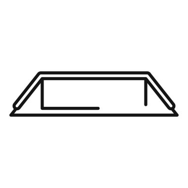 Yüzme havuzunu temsil eden minimalist satır simgesi, spor ve boş zamanlarla ilgili web siteleri veya uygulamalar için ideal