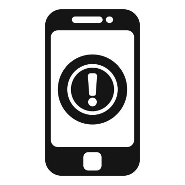 Uyarı bildirimi gösteren akıllı telefonun basit ve cesur grafiği, dikkat, tehlike ya da dikkat çekmek için ideal.