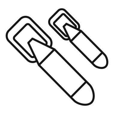 Deniz muharebesi sırasında su altında düşen kare saplı iki derinlik şarjörünün basit çizimi