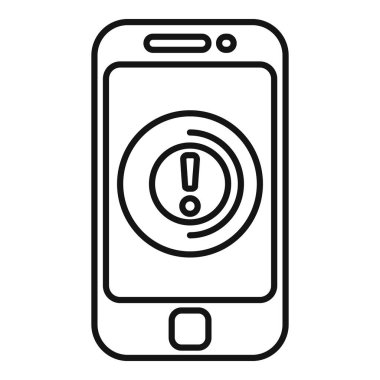 Smartphone potansiyel bir sorun veya bildirimi gösteren bir uyarı mesajı görüntülüyor