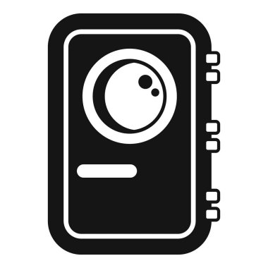 Beyaz arkaplanda izole edilmiş siyah basit bir kamera simgesi