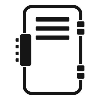 Önemli bir belgeyi imzalamak için kullanılan elektronik imza defteri için siyah sembol