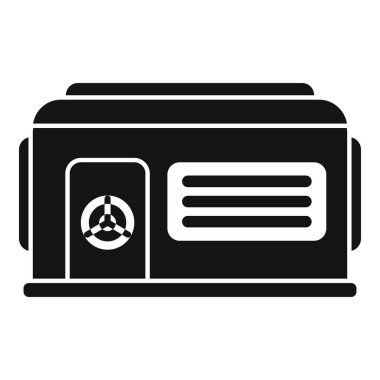 Taşınabilir dizel ya da benzin jeneratörünün siyah silueti, acil durumlar ve elektrik kesintileri için güvenilir bir yedek güç kaynağı