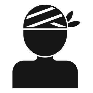 Kafasında bandaj olan bir hastanın silüeti.