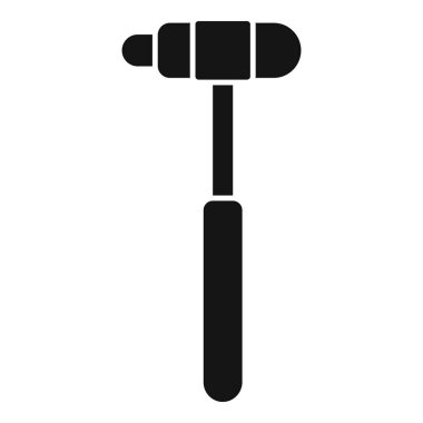 Bir refleks çekicinin siyah silueti, nörologlar tarafından tıbbi incelemeler için kullanılan bir araç.