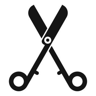 Siyah metal makas kuaför aletini gösteren simgeyi kesiyor