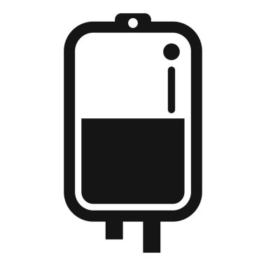 Kan torbasını tasvir eden basit bir simge, kan naklini ve bağışı sembolize ediyor.