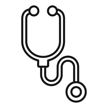 Sağlık ve tıbbi muayeneyi temsil eden basit bir steteskop simgesi