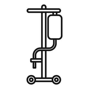 Hastalara damar içi sıvı ve ilaç vermek için kullanılan tıbbi damlaların siyah ve beyaz çizimi