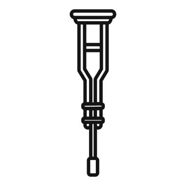 Koltuk altı değneğinin basit çizgi simgesi, genellikle yaralanma iyileşme sırasında destek için kullanılır