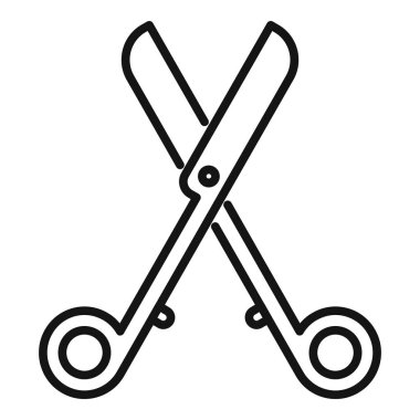 Sağlık hizmetleri ve tıbbi uygulamalar için tıbbi makas kesme, basit ve tanınabilir çizgi simgesi